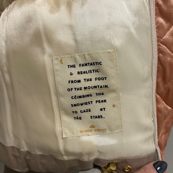 Maison Scotch Teddy-Collar Satin Bomber Jacket Size XS - Picture 6 of 16